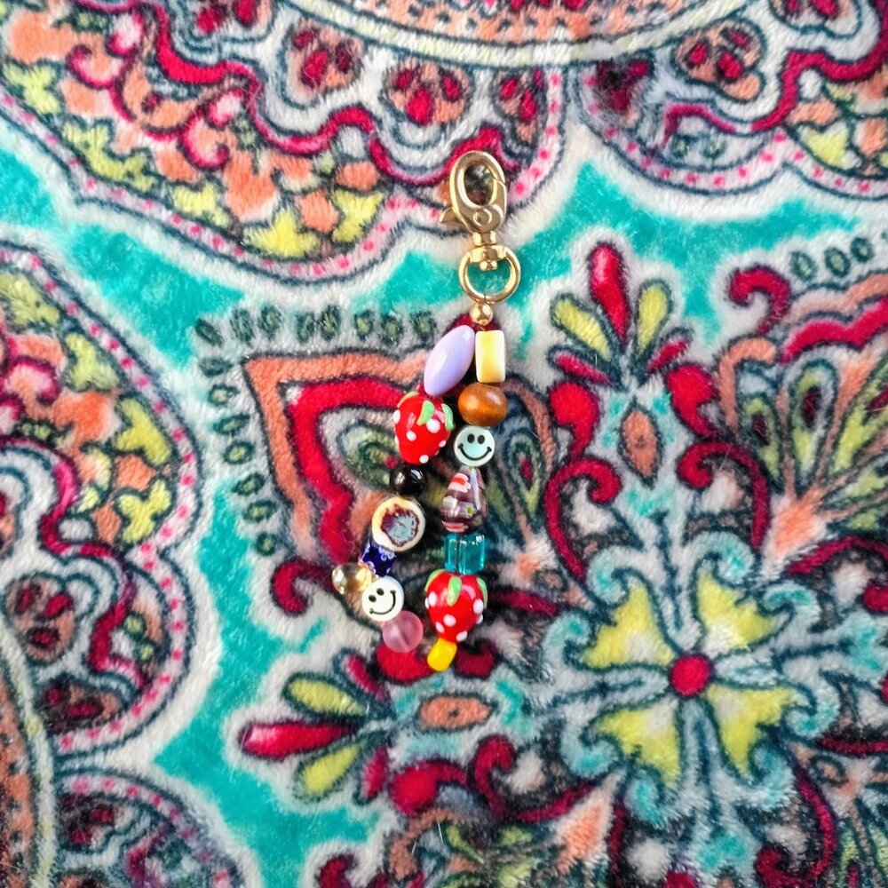 Small Handmade Beaded Bag Charm